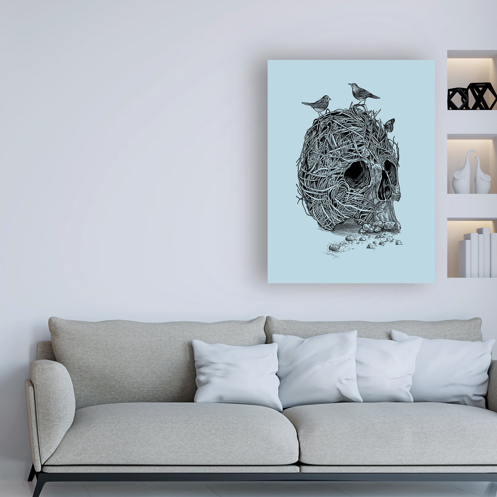 Trademark Fine Art 'Skull Nest Binds' Canvas Art by Rachel Caldwel