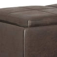 thumbnail image 5 of SIMPLIHOME Avalon 42 inch Wide Rectangle Storage Ottoman in Upholstered Distressed Brown Faux Leather, Coffee Table for the Living Room, Bedroom, Contemporary, 5 of 5