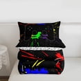 thumbnail image 4 of Gaming Bedding Set Queen Size Gamer Comforter Set Teens Soft Microfiber Colorful Video Game Bedding Decorative Black Gamepad Tie Dye Pattern Design With 2 Pillow Shams, 4 of 7