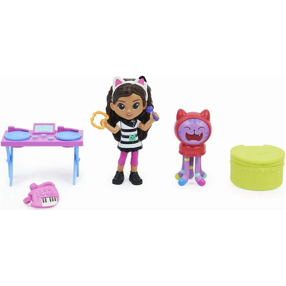 Gabby's Dollhouse, Kitty Karaoke Set with 2 Toy Figures, 2 Accessories, Delivery and Furniture Piece, Kids Toys for Ages 3 and up
