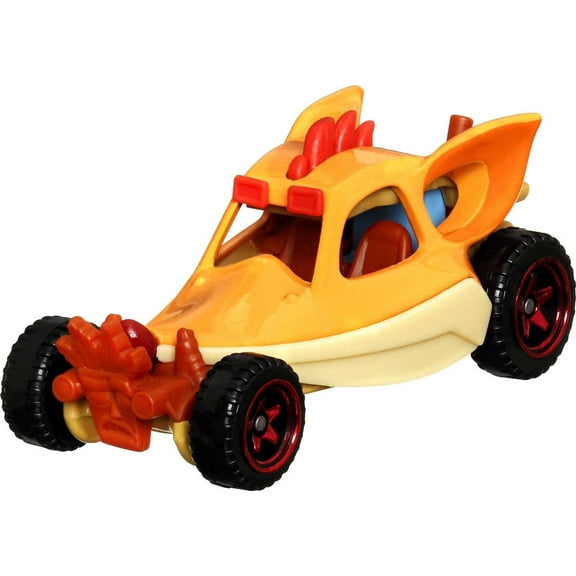 Hot Wheels Crash Bandicoot Character Car, 1:64 Scale Toy Collectible