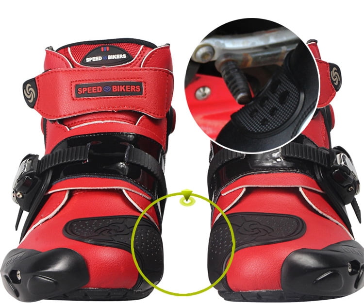 Mylujo Motorcycle Boots Soft Biker Speed Motocross Boots Non-slip Motorcycle Shoes Motorbike Waterproof Boots for Men Boys black 9