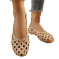thumbnail image 5 of Women Hand Woven Hollow Slip-on Flat Shoes, Breathable Cutout Closed Toe Casual Walking Flats, Non-slip Lightweight Summer Daily Loafers, 4 Colors Available, 5 of 5