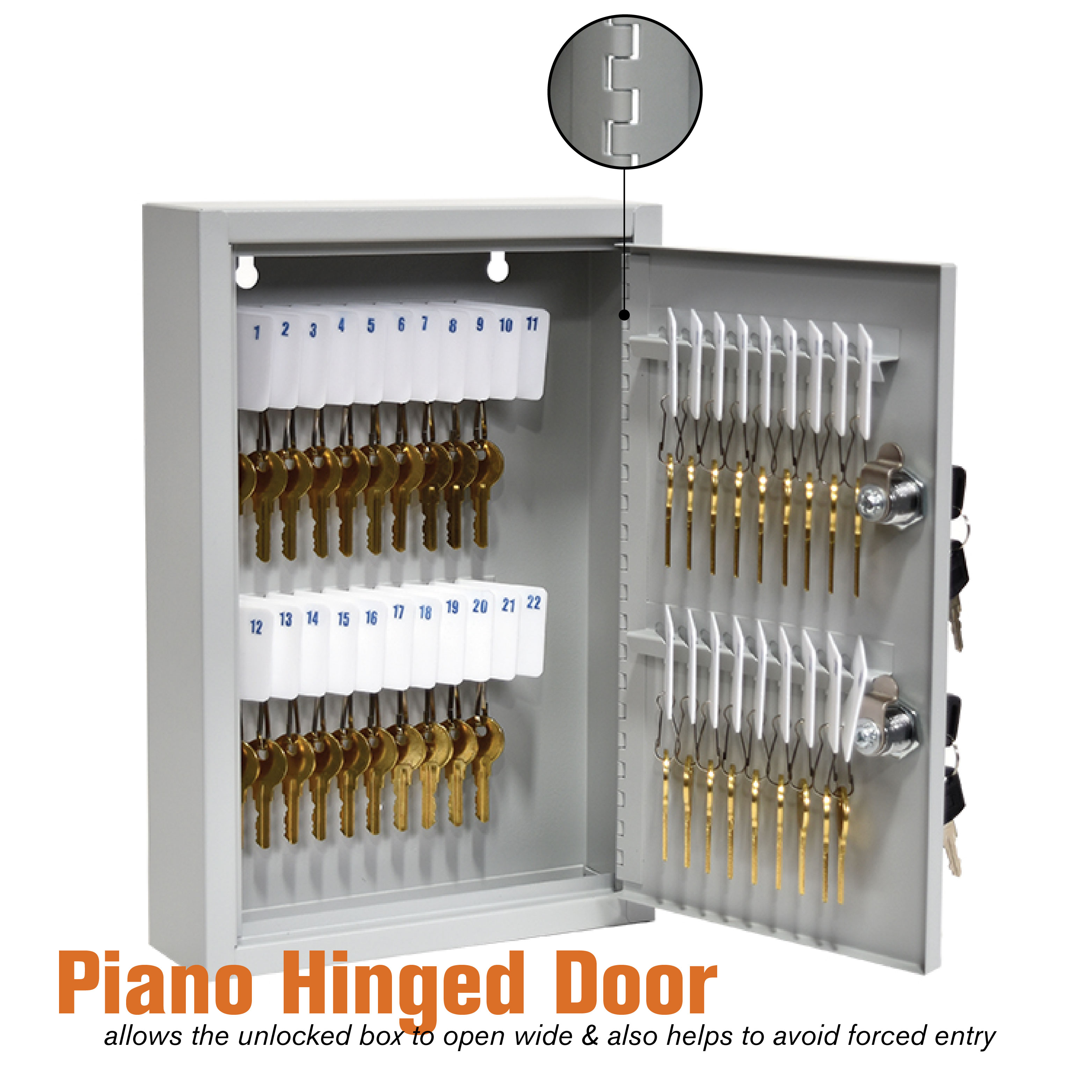 BankSupplies Fort Knox 40 Key Cabinet | Dual Lock Control Key Box | 22 Gauge