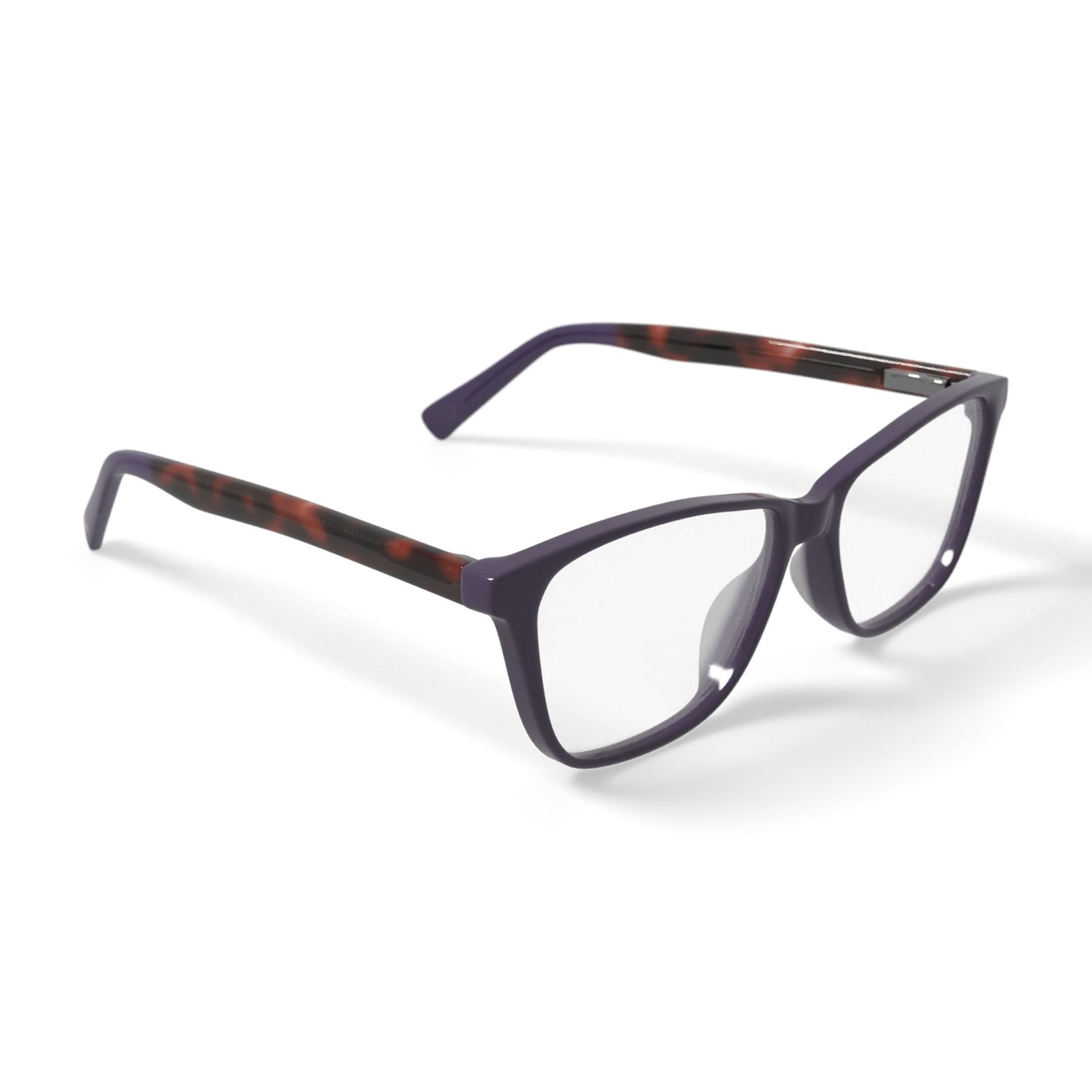 Christian Siriano Women's Scarlett Square Prescription Eyeglasses with Case, Purple Tortoise