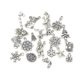 thumbnail image 1 of 19pcs Mixed Silver Color Christmas Tree Snowflake Stocking Candy Cane Charm Pendants Decoration, 1 of 2