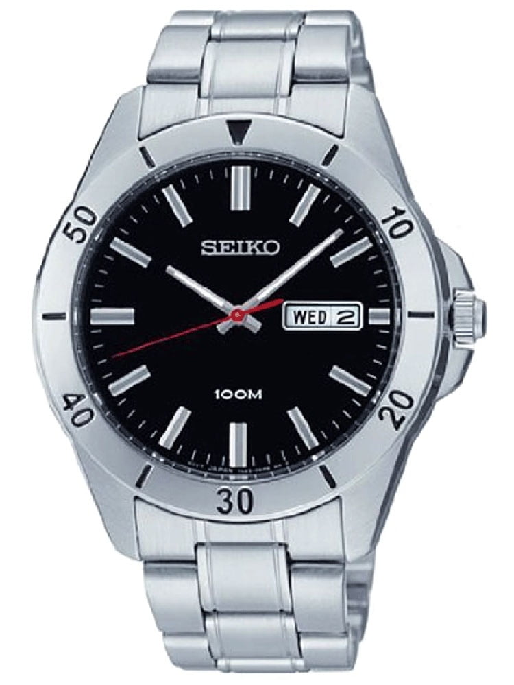 Seiko Men's SGGA75 Black Dial Stainless Steel Bracelet Quartz Watch -  