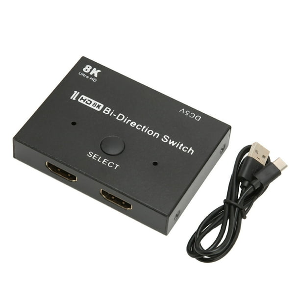 Interruptor Direccional De Interfaz Multimedia HD 8K 4K 1080P 1 En 2 Interruptor Bidireccional De Salida 48Gbps Aleación De Aluminio Para PC Para Consola De Juegos