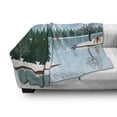 thumbnail image 2 of Winter Soft Flannel Fleece Throw Blanket, Frozen Lake Christmas Holiday Ice Skating Illustration Urban Activity Composition, Cozy Plush for Indoor and Outdoor Use, 70" x 90", Multicolor, by Ambesonne, 2 of 5
