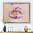 thumbnail image 3 of Designart 'Shining Woman Lips Covered With Rhinestones and Smudges' Modern Framed Art Print, 3 of 4