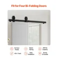 thumbnail image 2 of Bi Folding Sliding Barn Door Hardware Track Kit for Two 18 Inch Doors 40 Inch, 2 of 8