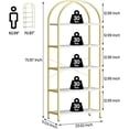 thumbnail image 2 of 70.87-pulgada de altura 5 niveles arched estante-moderno standing metal book estante para dormitorio sala de estar y oficina en casa, 2 of 5