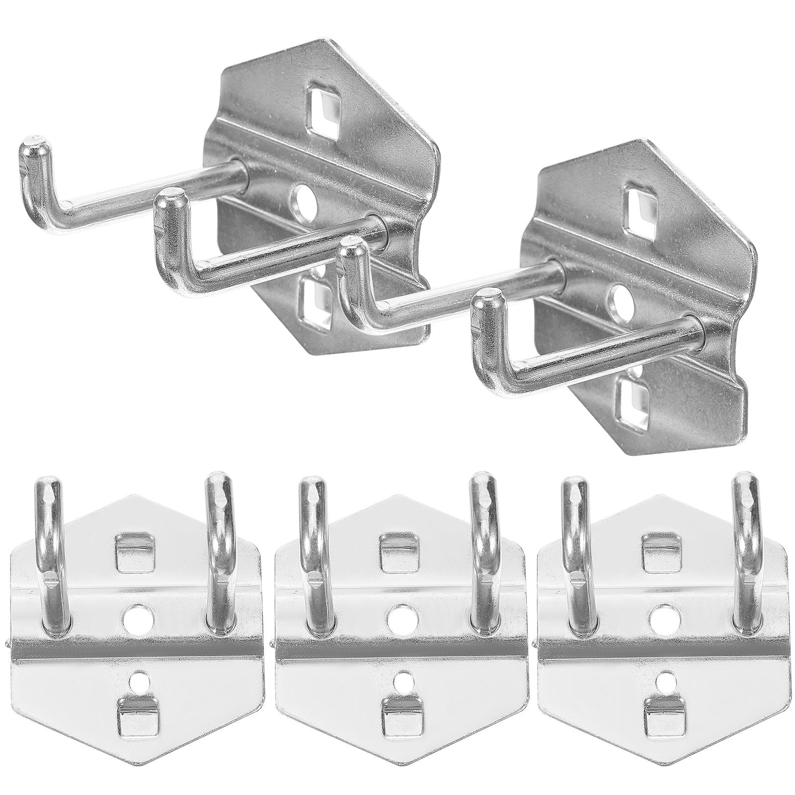 Hemoton 5-Pack Heavy Duty Metal Pegboard Hooks - Hanging Tool Hooks for Garage, Workshop, and Storage