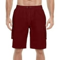 thumbnail image 2 of MIXUE Mens Shorts Summer Solid Color Swimming Trunks Mesh Beach Pockets Mens Workout Shorts Holiday Wear,Red,38, 2 of 6