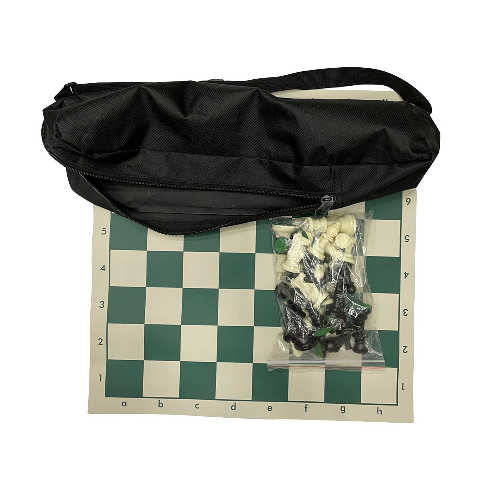 MERIGLARE Portable Chess Set,Deluxe Chess Set,Combination with Storage Bag,Roll up Chess Board Game Set,Chess Pieces for Travel Outdoor L