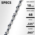 thumbnail image 2 of Cadenas para motosierras Fifchall, 18 pulgadas, calibre 0,063, 0,325 paso, 2 of 7