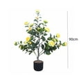 thumbnail image 2 of 36'’ Artificial Camellia Tree,2 Pack Flower Plants Artificial Tree, Faux Floral Plant Blooming Tree In Pot, 2 of 6
