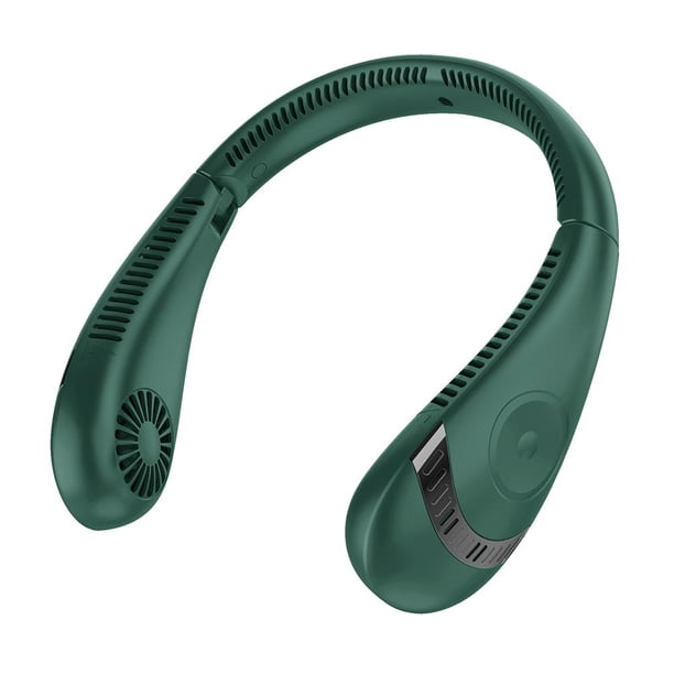 Ventilador de cuello colgante de 5000 mAh Ventiladores silenciosos sin aspas recargables por USB Sport Green