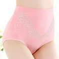 thumbnail image 2 of absanyy Women's High-Waisted Cotton Panties with Lace Detail - Comfortable, Breathable, Size L, Pink, 2 of 8