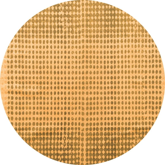 Ahgly Company Indoor Round Abstract Orange Modern Area Rugs, 4' Round