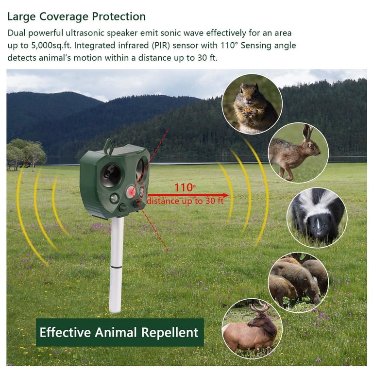 AsterOutdoor Ultrasonic Animal Repeller Solar Powered, Motion Sensor photo 5