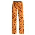 thumbnail image 6 of Womens Halloween Pajama Pants Cute Funny Pumpkin Print Pajamas Drawstring Printed Wide Leg Trousers Halloween Pantscasual Elastic Waist, 6 of 6