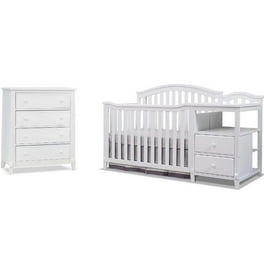 Nursery Wooden Combo Convertible Baby Crib with Changing Table and 6 Drawer Double Dresser Set in Espresso Walmart