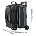 thumbnail image 4 of VEVOR Bowling Ball Bag, 2 Ball Double Roller Bowling Bag with Wheels, Featuring a Separate Compartment for Shoes (Up To US Size 16)&Oversized Accessory Pocket,Retractable Handle Extends to 41.32in, 4 of 9
