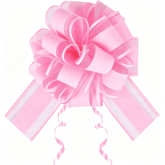 BZCOE 6 Pcs Pink Large Pull Bows for Gift Wrapping Baskets Presents | Big Gift Bows, 6 Inch Ribbon Bow for Wedding, Birthday, Baby Shower, Christmas, Valentine'S Day