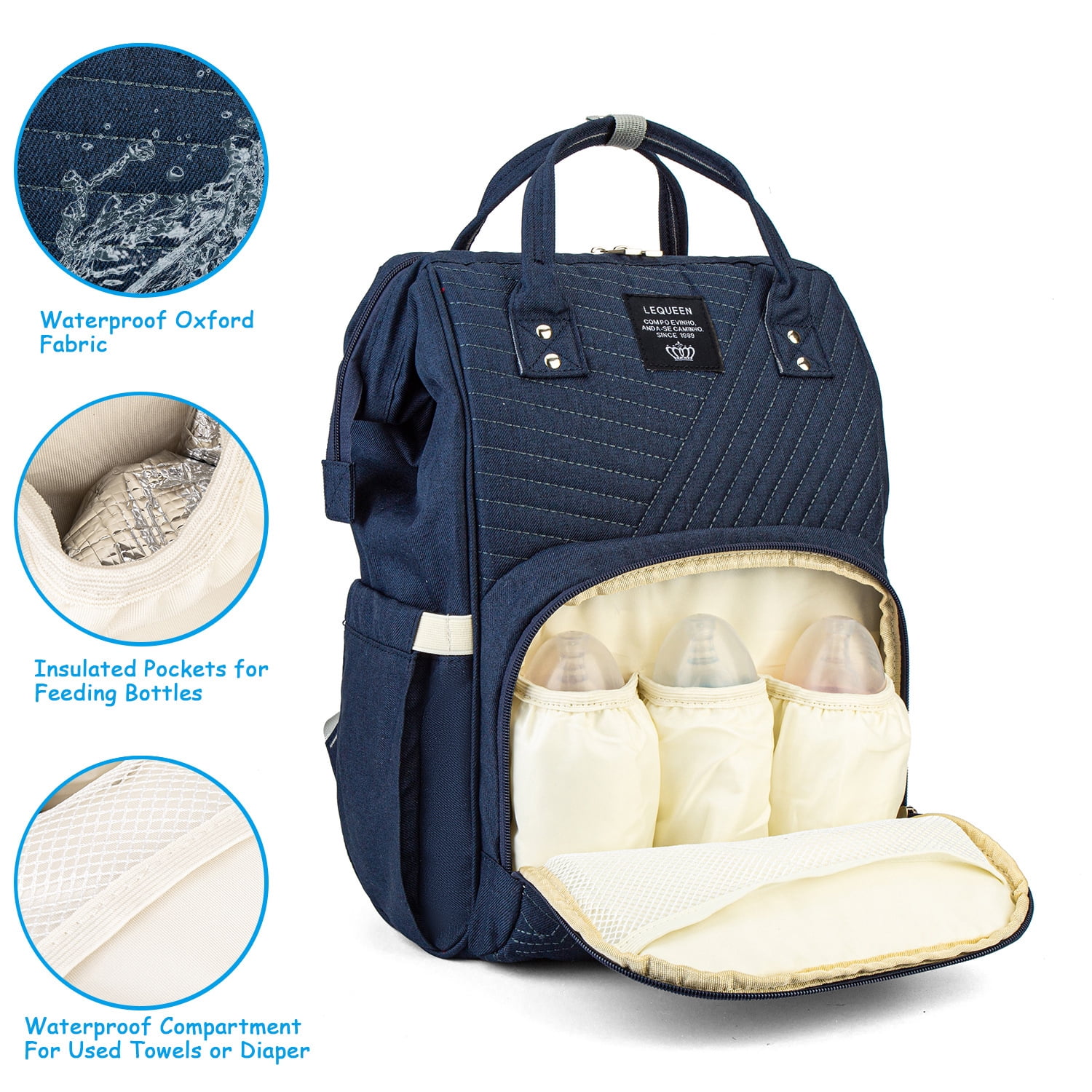 Baby Diaper Bag Backpack Tote Backpack Stroller Hanging Bag Travel Nappy Bag Multi-Function for Outdoor Working Mommy Bag Easy(Light Gray)