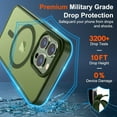 thumbnail image 3 of Magnetic for iPhone 13 Pro Case [Compatible with MagSafe] [10 FT Military Grade Drop Protection] Slim Translucent Matte Shockproof with Anti-Fingerprint Phone Case,Matte Cangling Green, 3 of 14