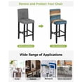 thumbnail image 3 of Farmhouse Navy Blue Brown Bar Stool Covers Set of 2, Vintage Wooden Striped Stretch Washable Bar Chair Covers with Backs, Removable Pub Counter Height Chair Cover for Kitchen Dining Room Cafe, 3 of 7