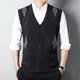 thumbnail image 1 of Men Sweater Vest Knitted Tank Top V Neck Sleeveless Pullover Plaid Cardigan, 1 of 8