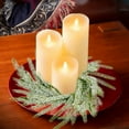 thumbnail image 4 of JeashCHAT Christmas Candle Rings Wreath, Norfolk Pine Mini Wreath Artificial Snowy Pine Candle Ring Holder for Christmas Wedding Party Home Table Centerpiece, 4 of 6
