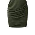 thumbnail image 3 of ZOELNIC Women's Short Sleeve Ruched Bodycon Mini Sundress Summer Casual T Shirt Dress, L, 3 of 5