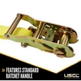 thumbnail image 3 of US Cargo Control, S Hook Ratchet Strap Tie Downs, 1 Inch Wide X 10 Foot Long, Yellow Ratchet Tie Down S Hook Straps, Dependable Utility Straps For Cargo Securement And More, 2 Pack, 3 of 5