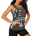 thumbnail image 2 of Haiem I Love Coffee Printed Women's Workout Tank Top, Quick-Dry Sleeveless Gym Shirt, Breathable Lightweight Athletic Top for Running, Yoga, and Casual Wear-Large, 2 of 7