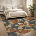 thumbnail image 3 of ODIKA 8'x10' Washable Area Rug Non-Slip Chair-Friendly Mat Geometric Interlocking Pour Block Motif Weathered Abstract Contemporary for Dining Room, Large Office, Lounge, 3 of 7