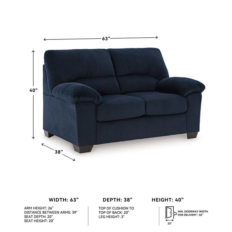 Signature Design by Ashley Furniture SimpleJoy Navy Loveseat