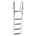 thumbnail image 1 of 4 Step Boat Pontoon Ladder 316 Stainless Steel Anti Slip Folding Telescoping Deck Ladder with Pedal Hand Railing for Swimming Pool Marine, 1 of 7