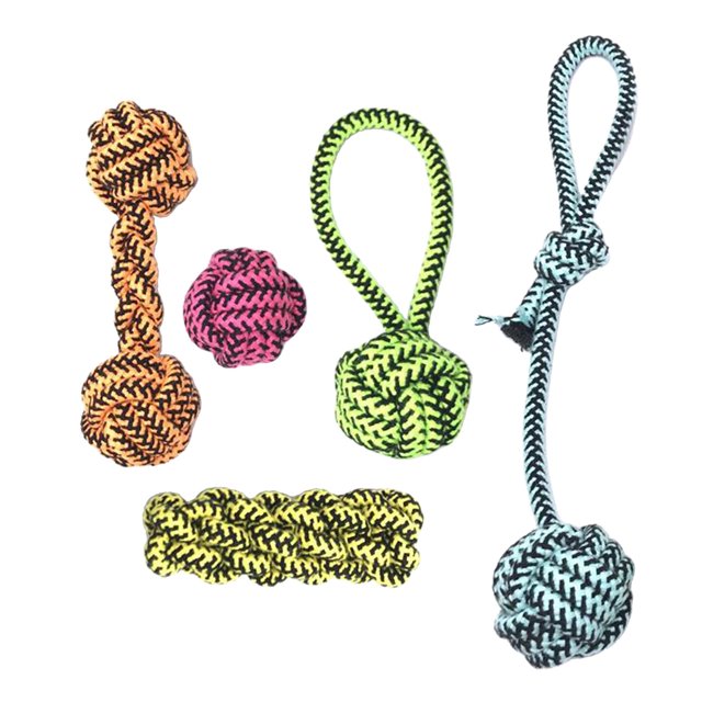 Mascota premium masticar cuerda nudo fuerte dentición juguetes pelota juguetes Estilo 5 Yuyangstore Nudo de cuerda de mascar