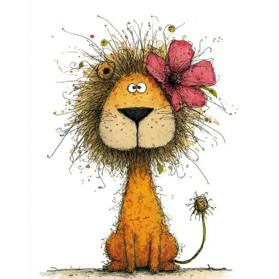 Paint by Numbers for Adults Kids Beginner Flower Crown Lion DIY Acrylic Painting by Numbers Kits with Brushes Acrylic Pigment Home Decoration Gifts 16 x 20 inch