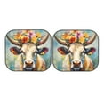 thumbnail image 7 of Windshield Sun Shade, Oil Painting Flower Cow Foldable Car Sun Shade Windshield for Front, 2 Pieces, 7 of 7