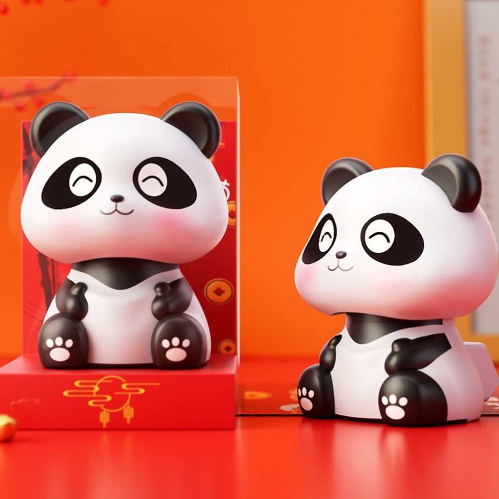 Figurine Panda Solaire Oscillant – Porte-Bonheur Pour Voiture, Bureau Ou Chambre – Décoration Énergie Solaire, Artisanal, Cadeau Sympa