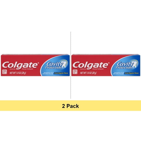 Colgate Cavity Protection Toothpaste Great Regular Flavor, 1 oz - 2 Pack