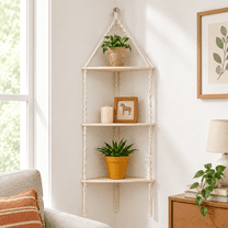 Corner Shelvesrame Wall Hanging 3 Tier Boho Storage - Walmart.com
