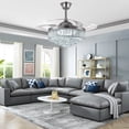thumbnail image 4 of 42" Crystal Ceiling Fan with Lights, Retractable Invisible Fandelier Ceiling Fan Chandelier with Remote Control LED for Bedroom Living Room Polished Modern Chrome Silver, 4 of 5