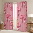 thumbnail image 2 of Castle Fairy Ribbon Bow Knot Personalized Initial J Curtains Pack of 2 (42x84 Each) for Preppy Child Teens,Cute Pink Bow-Tie Curtains Blackout,Princess Bow Alphabet Bedroom Curtains Room Decor, 2 of 6