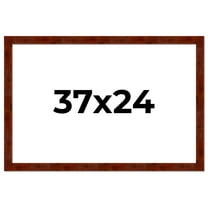 37x24 Walnut Brown Veneer Real Wood Picture Frame Width 1.75 inches | Interior Frame Depth 0.5
