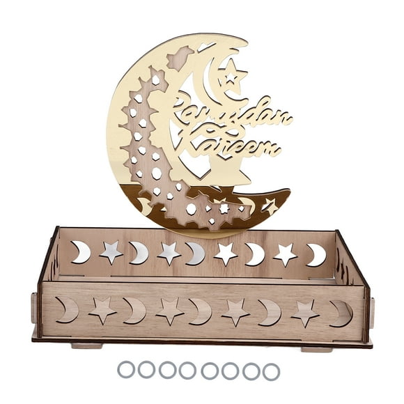 Bandeja de comida para fiestas con temática de Eid, elegante soporte para postres de boj para mesa de comedor